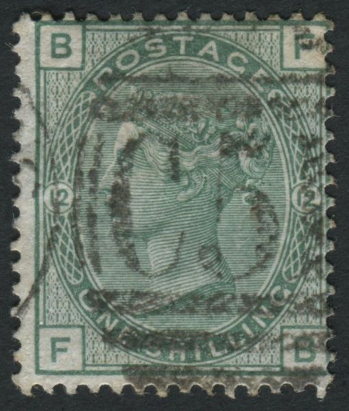 Used Abroad DWI Z30 1873-77 1s green plate 12, EB, cancelled 'C51' of Thomas DWI.