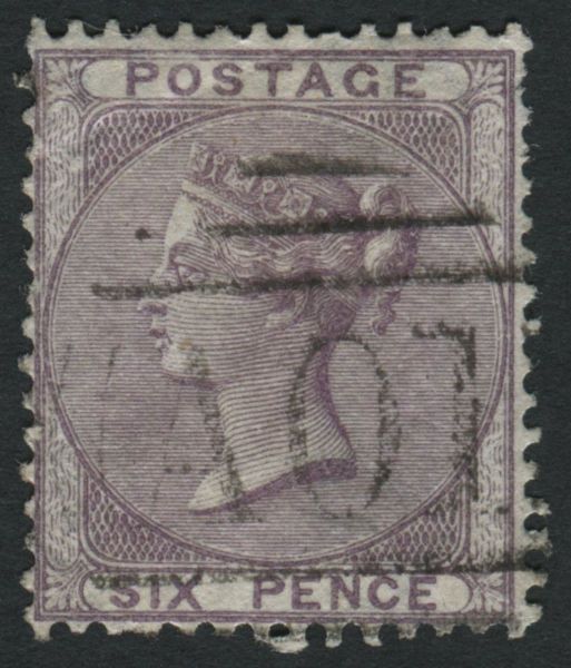 Used Abroad Jamaica Z15 1859-60 6d lilac with fine 'AO1' cancellation of Kingston, Jamaica