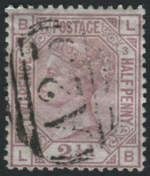 Used Abroad Malta Z38 1876-79 2d rosy-mauve plate 3, LB, cancelled with barred oval 'A25' of Malta.