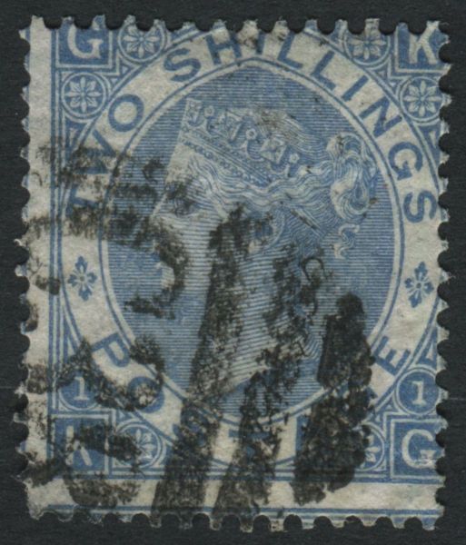 Used Abroad Peru Z55 1867 2s blue, KG, cancelled 'C38' of Callao, Peru.